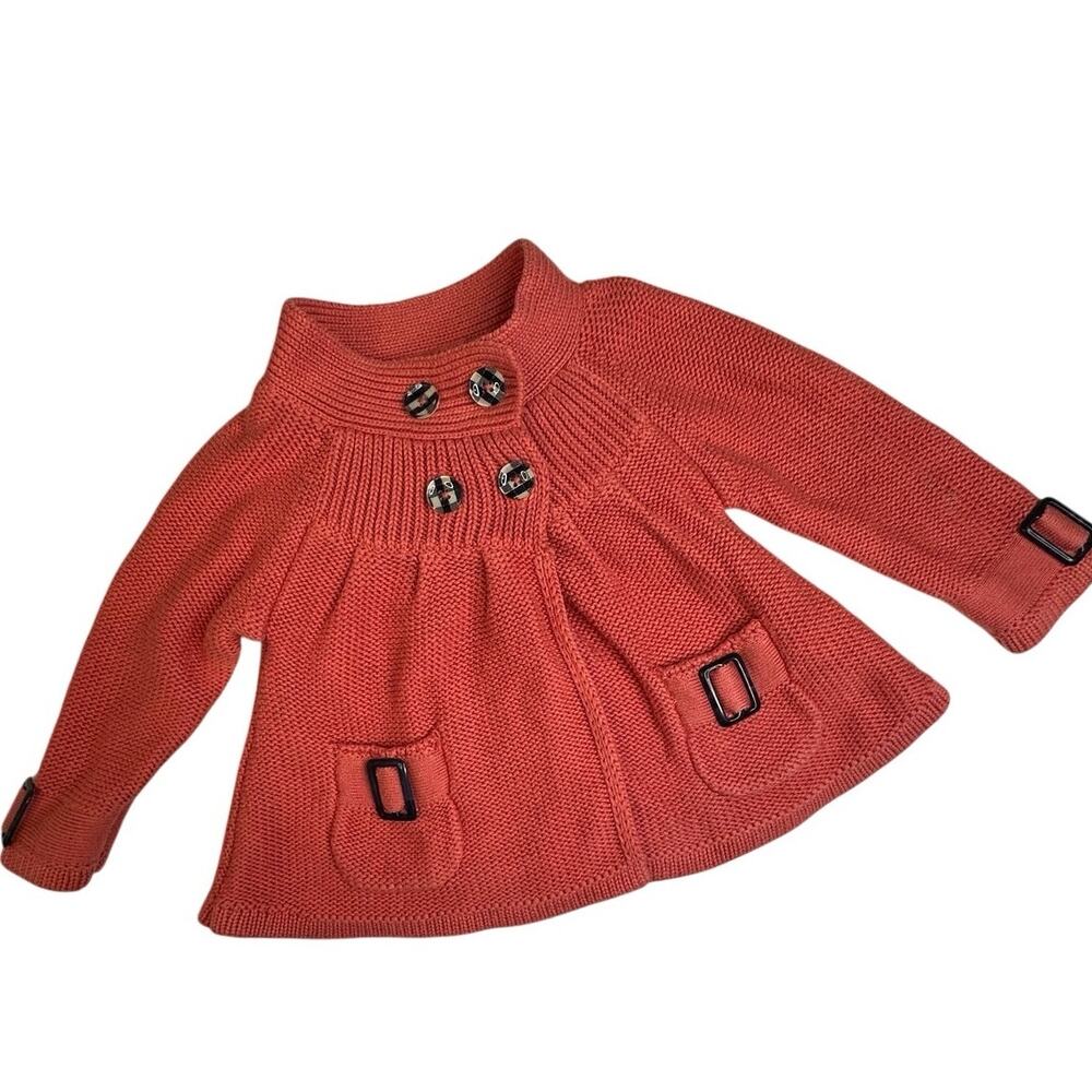 Matilda Jane Sweater Cardigan Coat Coral Pink Chunky Knit